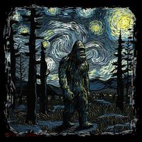 Bigfoot Starry Night Sasquatch Van Gogh Sky Painting Coffee Mug thumb 5