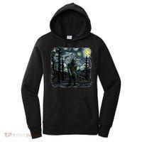 Bigfoot Starry Night Sasquatch Van Gogh Sky Painting Women's Hoodie thumb 0