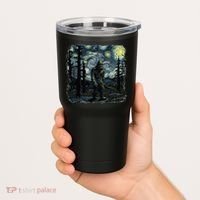 Bigfoot Starry Night Sasquatch Van Gogh Sky Painting Tumbler thumb 2