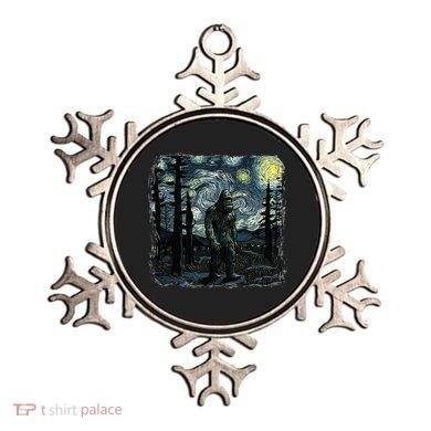 Bigfoot Starry Night Sasquatch Van Gogh Sky Painting Ornament
