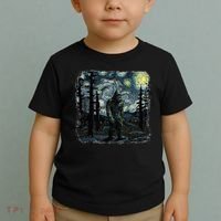Bigfoot Starry Night Sasquatch Van Gogh Sky Painting Toddler T-Shirt thumb 2