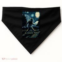 Bigfoot Starry Night Sasquatch Van Gogh Sky Painting Art USA-Made Doggie Bandana thumb 0