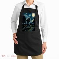 Bigfoot Starry Night Sasquatch Van Gogh Sky Painting Art Apron thumb 2