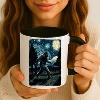Bigfoot Starry Night Sasquatch Van Gogh Sky Painting Art Coffee Mug thumb 3