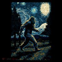 Bigfoot Starry Night Sasquatch Van Gogh Sky Painting Art Coffee Mug thumb 5