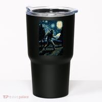 Bigfoot Starry Night Sasquatch Van Gogh Sky Painting Art Tumbler thumb 0