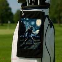 Bigfoot Starry Night Sasquatch Van Gogh Sky Painting Art Golf Towel thumb 2