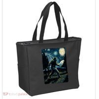 Bigfoot Starry Night Sasquatch Van Gogh Sky Painting Art Tote Bag thumb 2