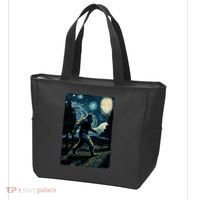 Bigfoot Starry Night Sasquatch Van Gogh Sky Painting Art Tote Bag thumb 3