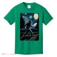 Bigfoot Starry Night Sasquatch Van Gogh Sky Painting Art Kids T-Shirt thumb 0