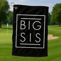 Big Sis New Baby Sibling Golf Towel thumb 1