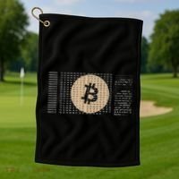 Bitcoin Satoshi Nakamoto Block Cryptocurrency Golf Towel thumb 1