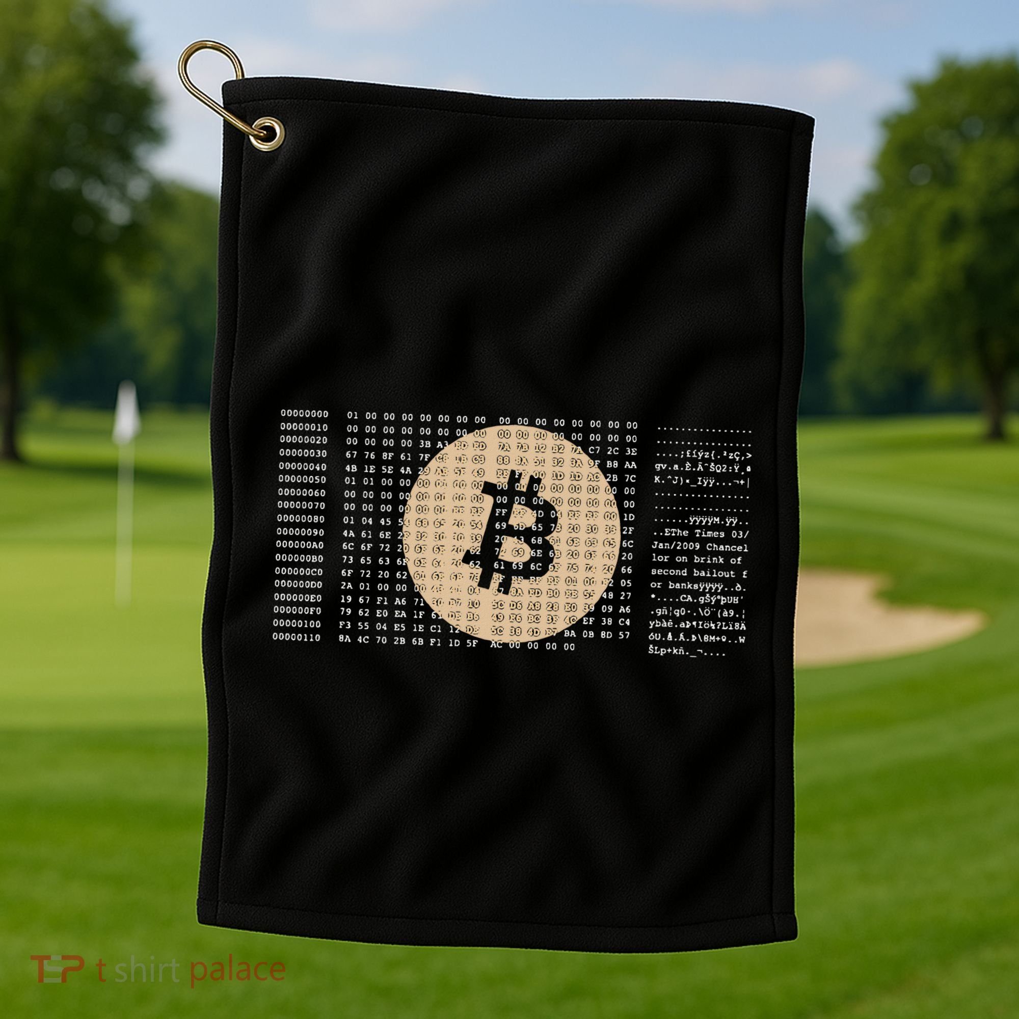 Bitcoin Satoshi Nakamoto Block Cryptocurrency Golf Towel