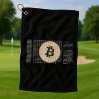 Bitcoin Satoshi Nakamoto Block Cryptocurrency Golf Towel thumb 1