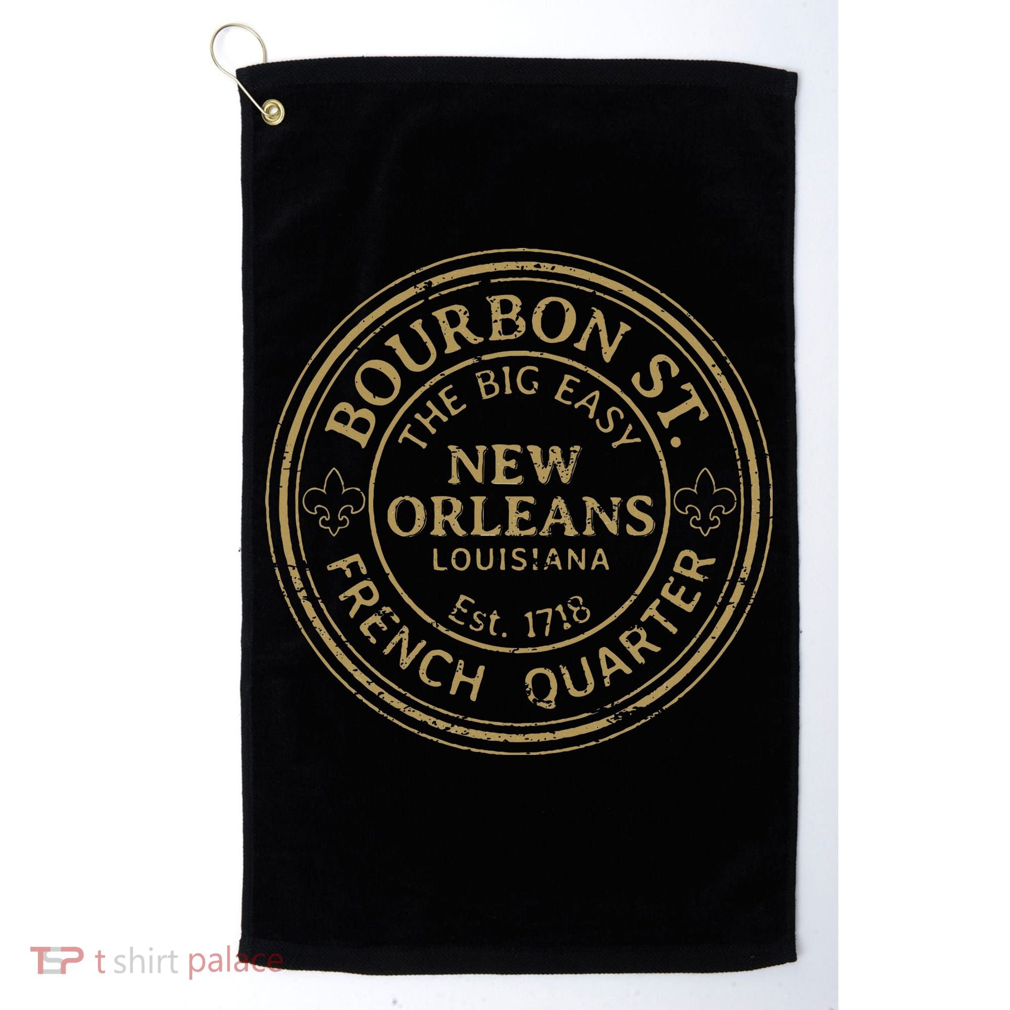 Bourbon Street New Orleans French Quarter Distressed Golf Towel
