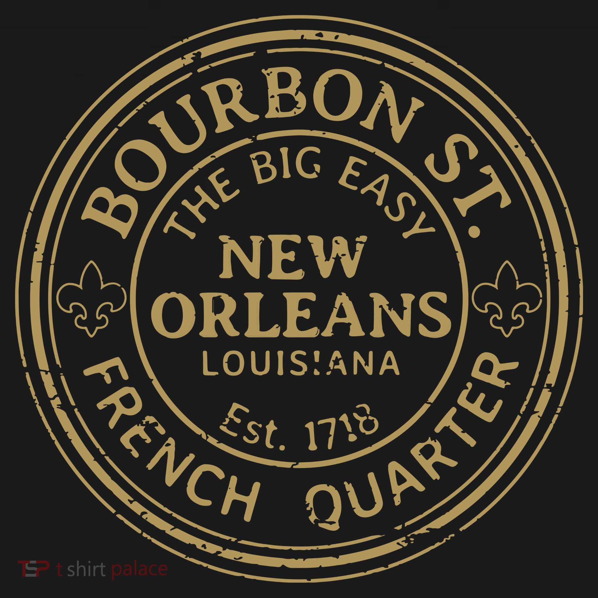 Bourbon Street New Orleans French Quarter Distressed Apron
