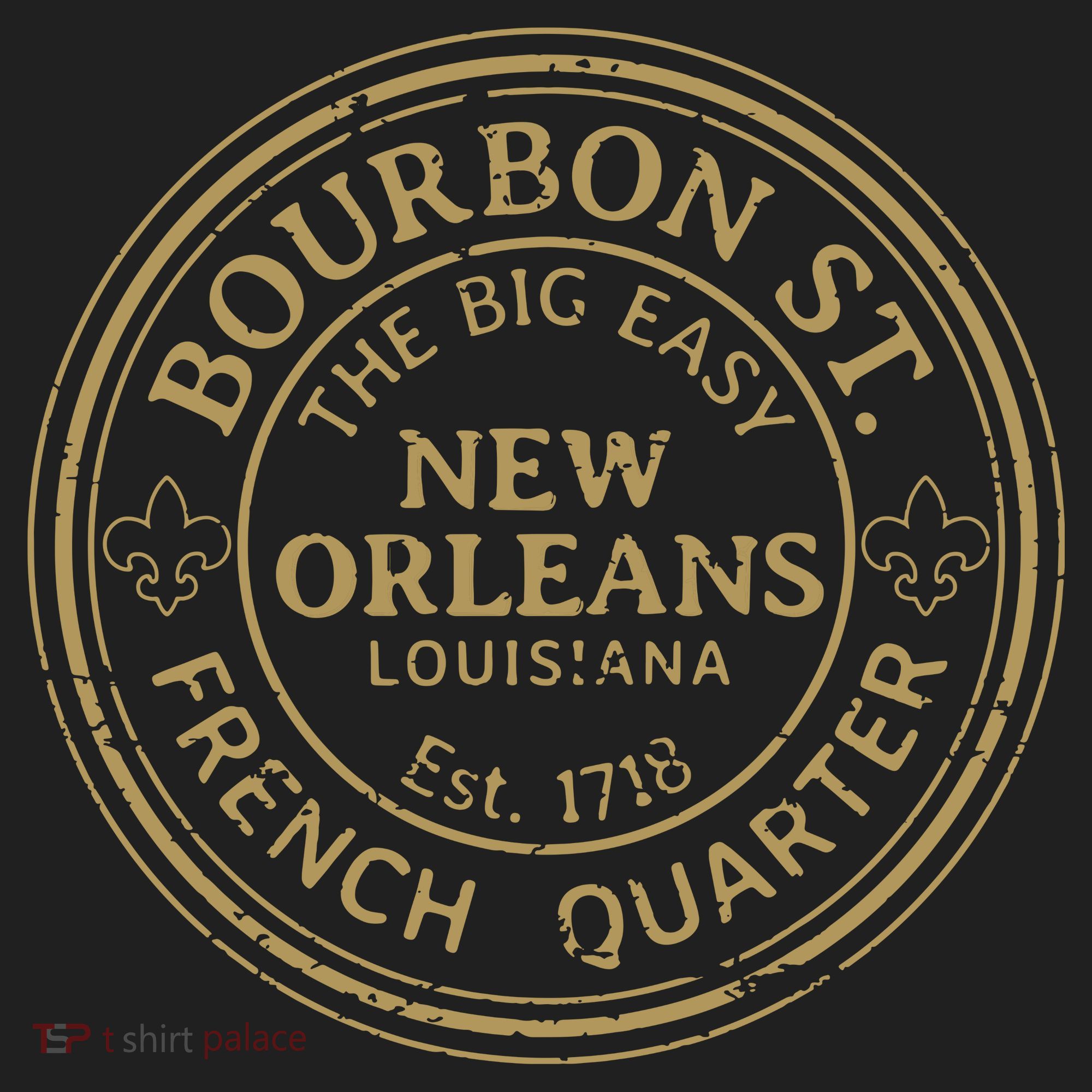 Bourbon Street New Orleans French Quarter Distressed Hat