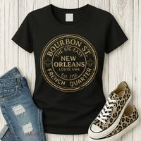 Bourbon Street New Orleans French Quarter Distressed Women's T-Shirt thumb 3