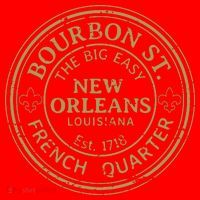 Bourbon Street New Orleans French Quarter Distressed Santa Hat thumb 1