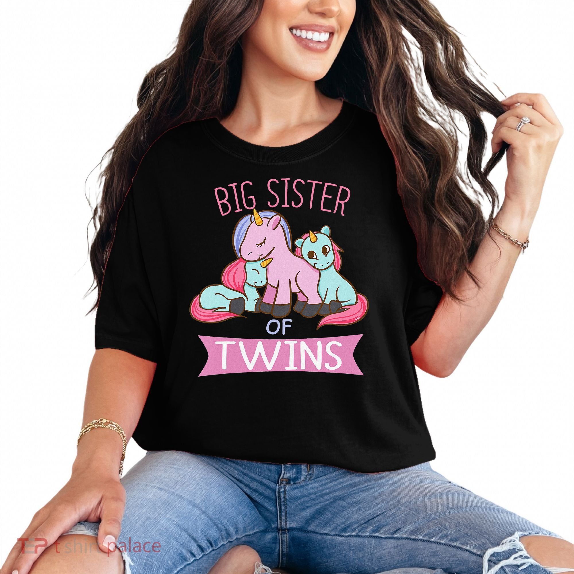 Big Sister of Twins Unicorn Twin Comfort Colors T-Shirt