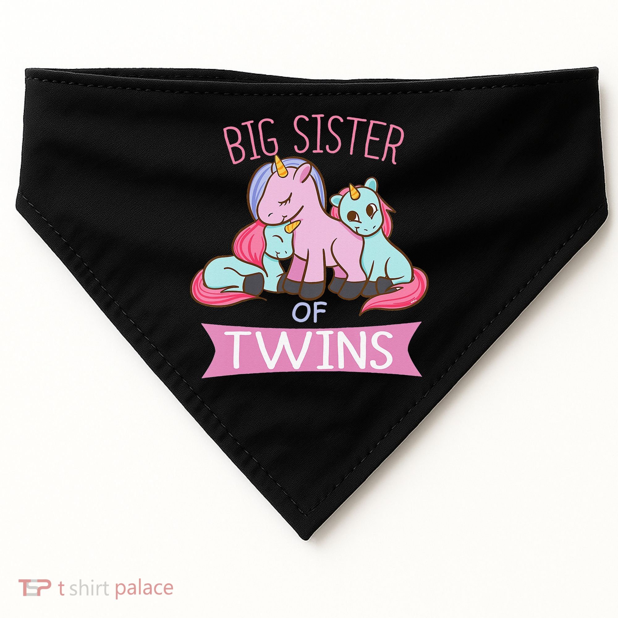 Big Sister of Twins Unicorn Twin USA-Made Doggie Bandana