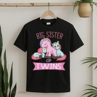 Big Sister of Twins Unicorn Twin T-Shirt thumb 2