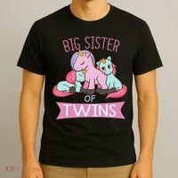 Big Sister of Twins Unicorn Twin T-Shirt thumb 3