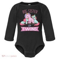 Big Sister of Twins Unicorn Twin Baby Long Sleeve Bodysuit thumb 0