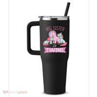 Big Sister of Twins Unicorn Twin 40oz Vacuum Insulated Stainless Steel Travel Tumbler thumb 2