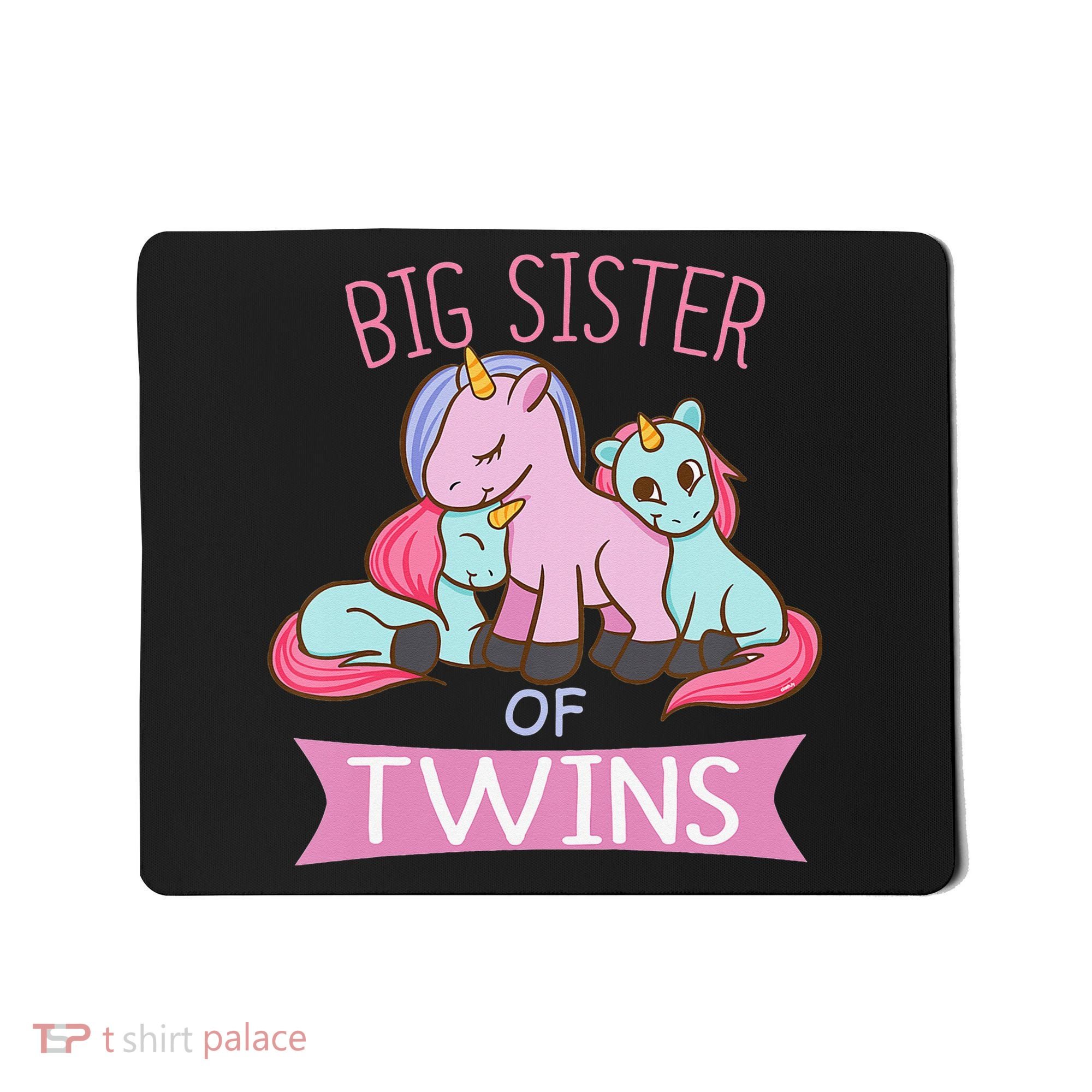 Big Sister of Twins Unicorn Twin Mousepad