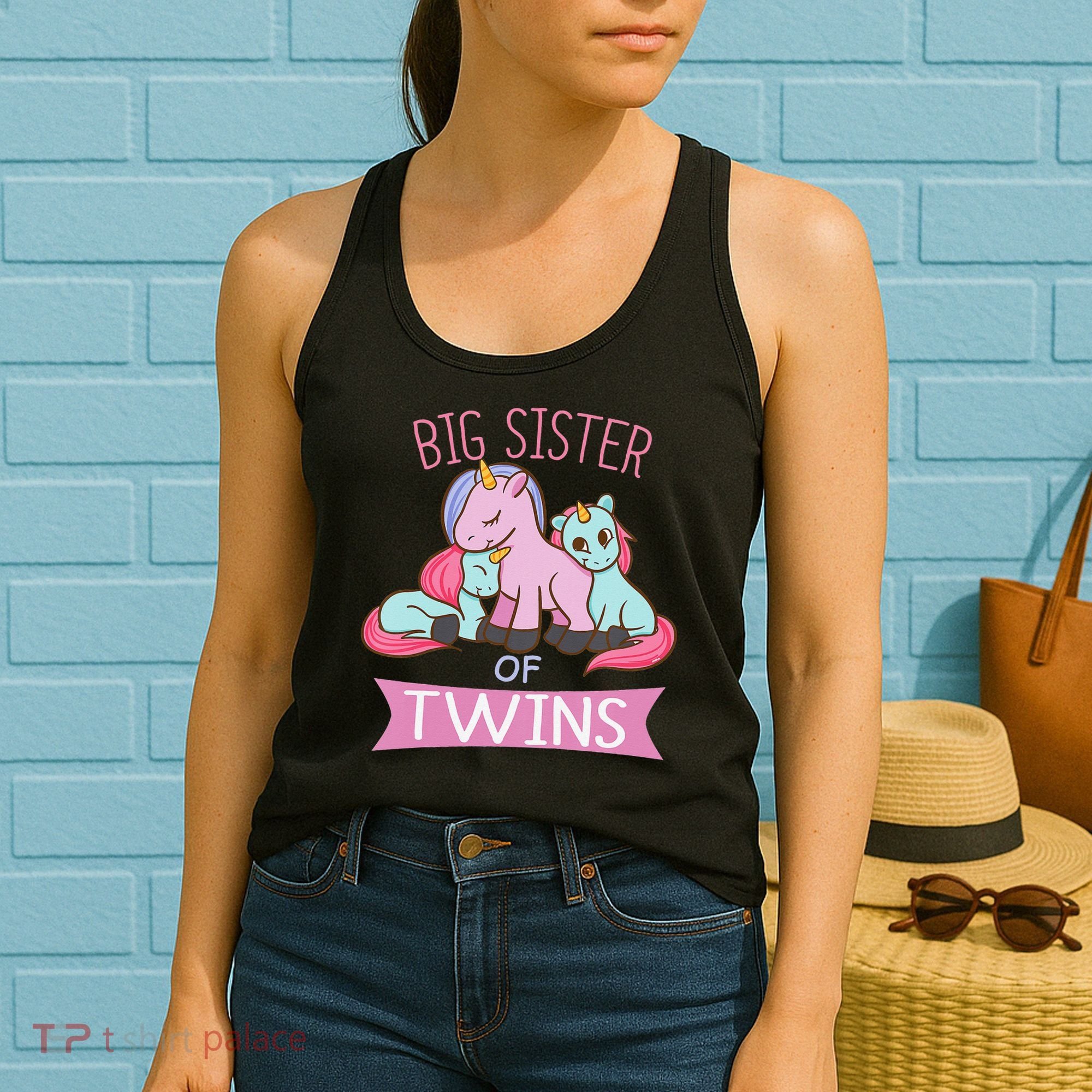 Big Sister of Twins Unicorn Twin Women's Tank Top