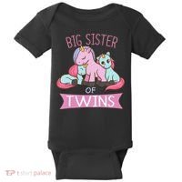Big Sister of Twins Unicorn Twin Baby Bodysuit thumb 0