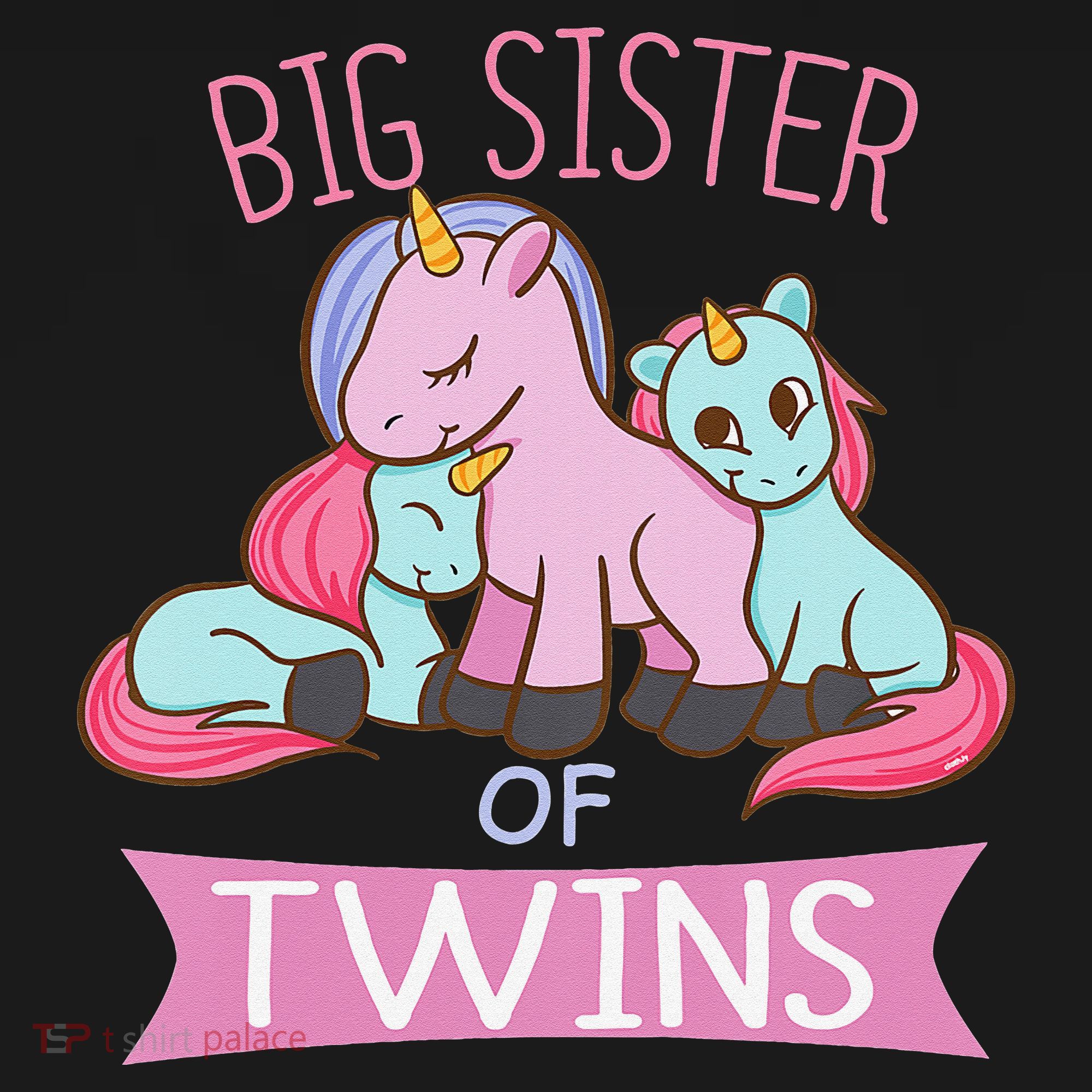 Big Sister of Twins Unicorn Twin Toddler Hoodie