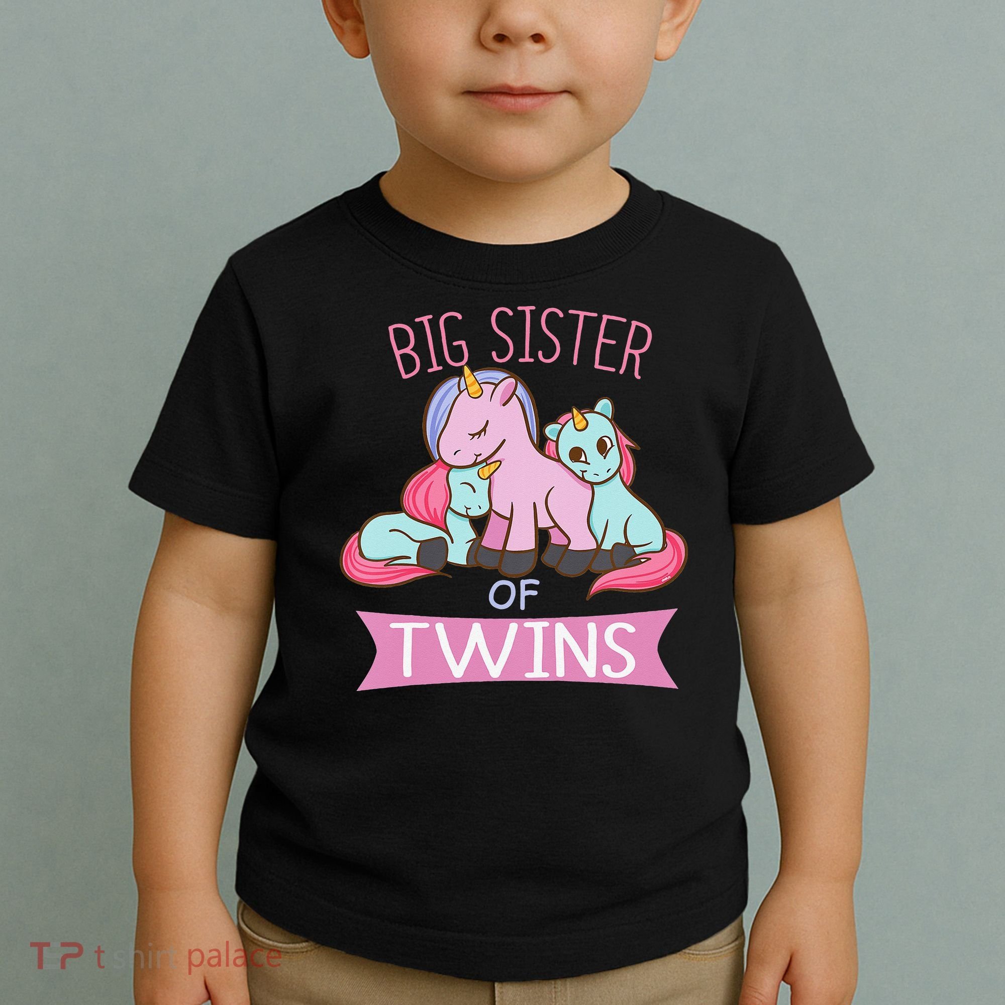 Big Sister of Twins Unicorn Twin Toddler T-Shirt