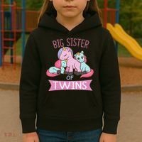 Big Sister of Twins Unicorn Twin Kids Hoodie thumb 3