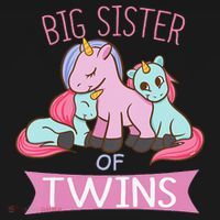 Big Sister of Twins Unicorn Twin Kids Hoodie thumb 5
