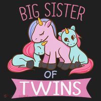 Big Sister of Twins Unicorn Twin Kids Long Sleeve Plaid Pajama Set thumb 2