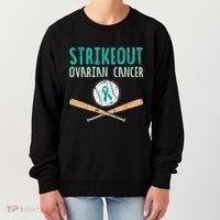 Baseball Strikeout Ovarian Cancer Teal Awareness Women's Sweatshirt thumb 0