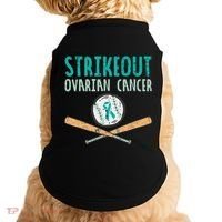 Baseball Strikeout Ovarian Cancer Teal Awareness Doggie Tank thumb 0