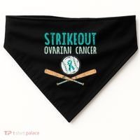 Baseball Strikeout Ovarian Cancer Teal Awareness USA-Made Doggie Bandana thumb 0
