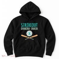 Baseball Strikeout Ovarian Cancer Teal Awareness Hoodie thumb 0