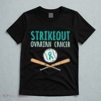 Baseball Strikeout Ovarian Cancer Teal Awareness T-Shirt thumb 5