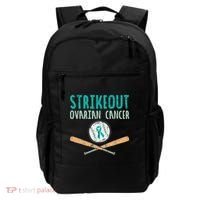 Baseball Strikeout Ovarian Cancer Teal Awareness Backpack thumb 0