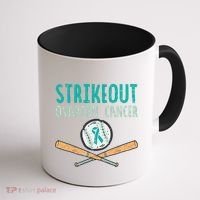 Baseball Strikeout Ovarian Cancer Teal Awareness Coffee Mug thumb 1