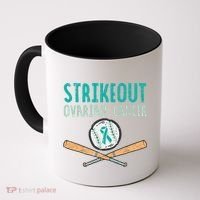 Baseball Strikeout Ovarian Cancer Teal Awareness Coffee Mug thumb 0