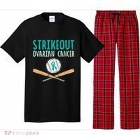 Baseball Strikeout Ovarian Cancer Teal Awareness Pajama Set thumb 0