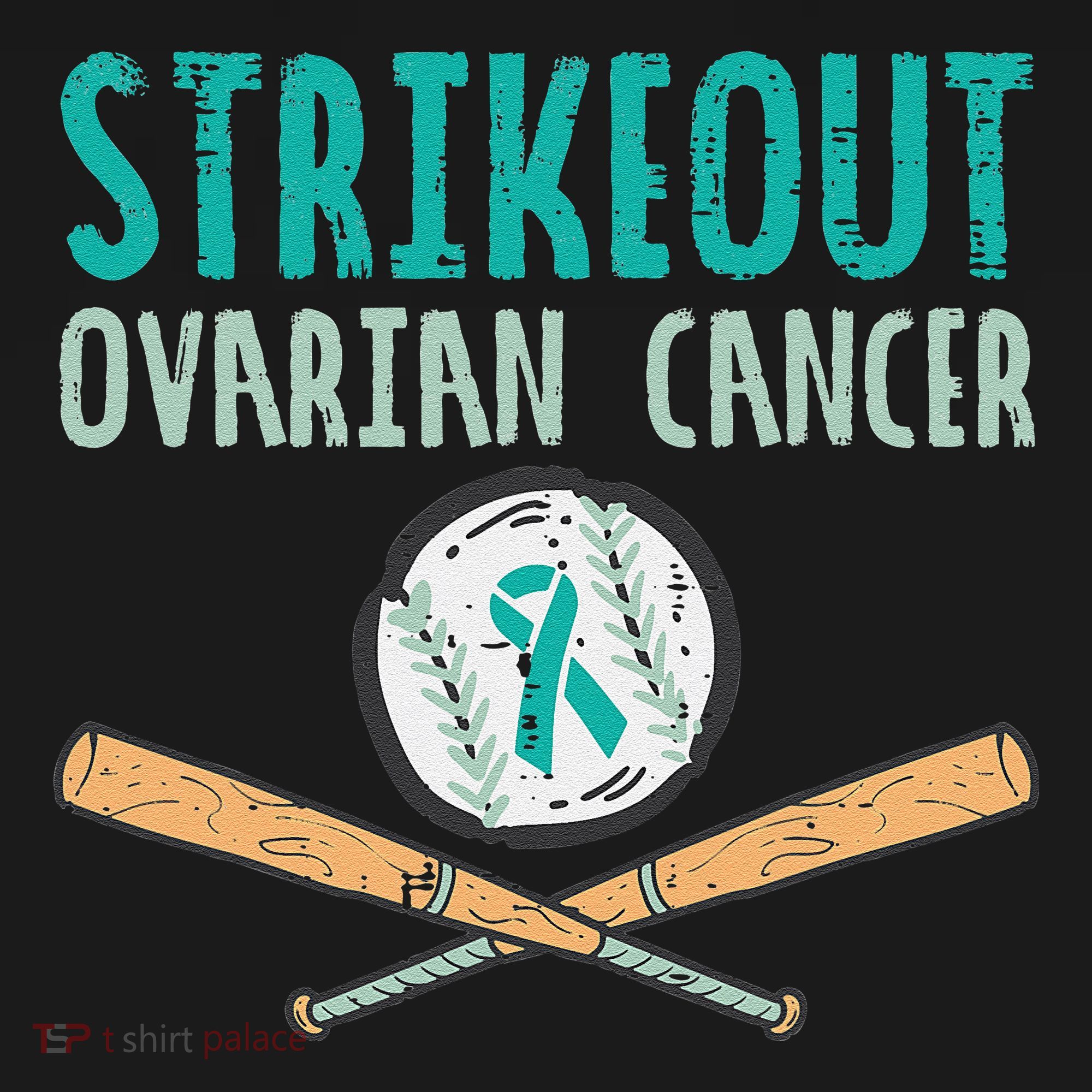 Baseball Strikeout Ovarian Cancer Teal Awareness Women's Hoodie