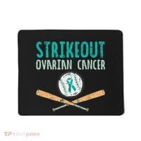 Baseball Strikeout Ovarian Cancer Teal Awareness Mousepad thumb 0
