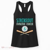 Baseball Strikeout Ovarian Cancer Teal Awareness Women's Tank Top thumb 0