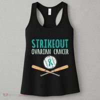 Baseball Strikeout Ovarian Cancer Teal Awareness Women's Tank Top thumb 3